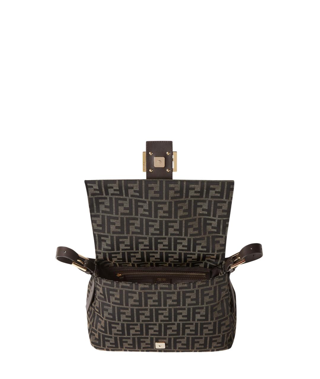 FENDI Коричневая тканевая сумка через плечо, фото 4