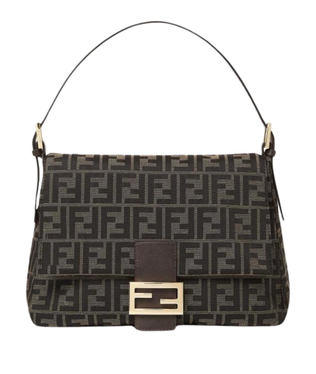 FENDI Коричневая тканевая сумка через плечо, фото 1