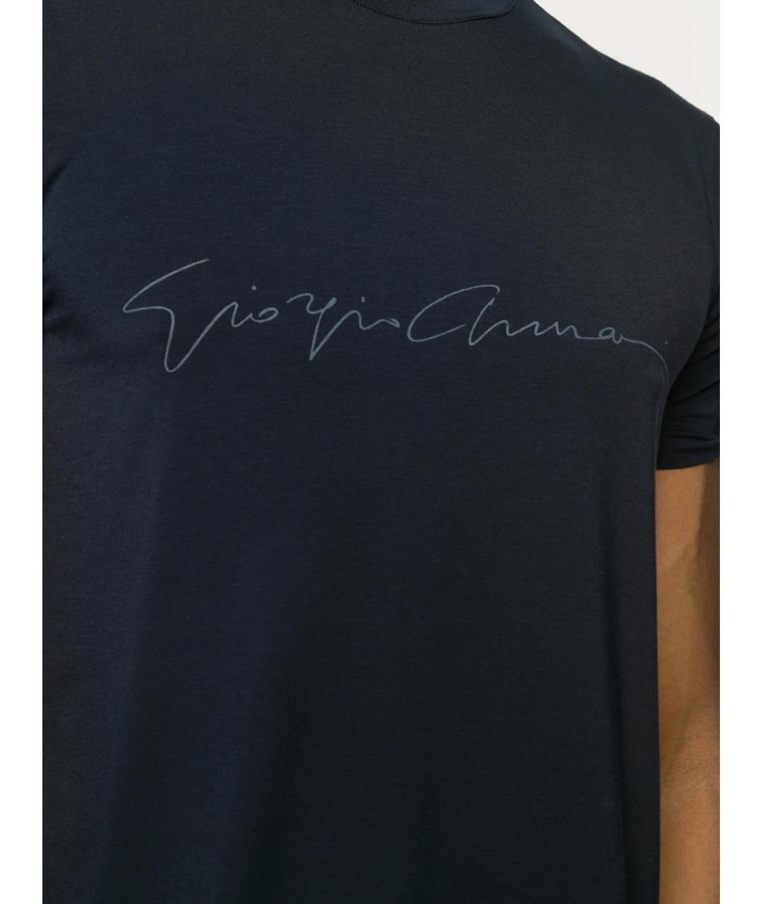 GIORGIO ARMANI Синяя вискозная футболка, фото 4