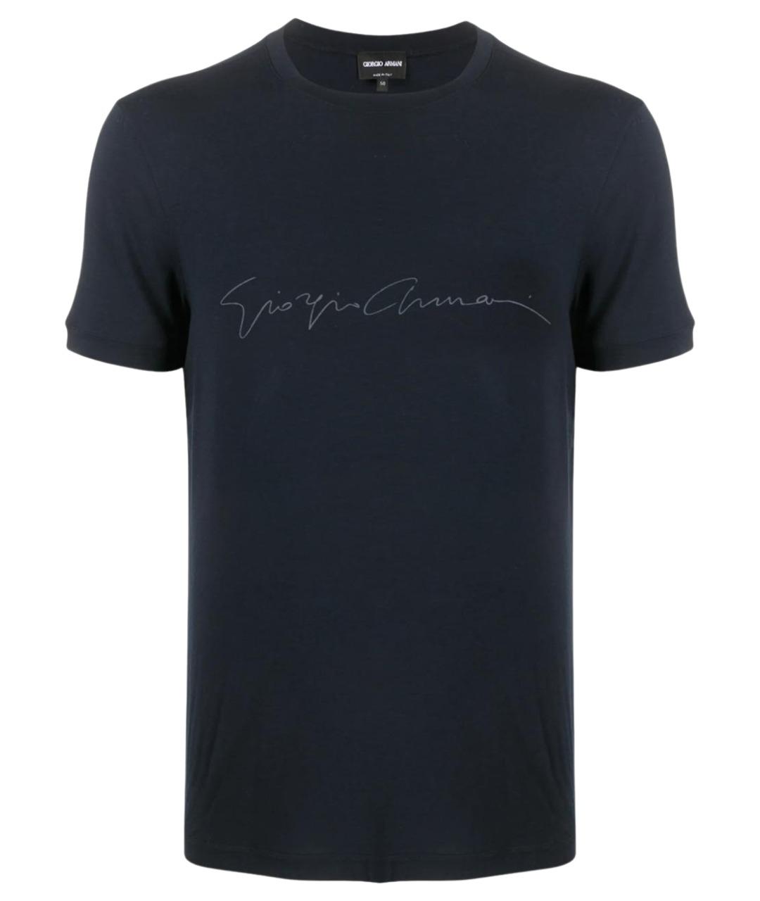 GIORGIO ARMANI Синяя вискозная футболка, фото 1