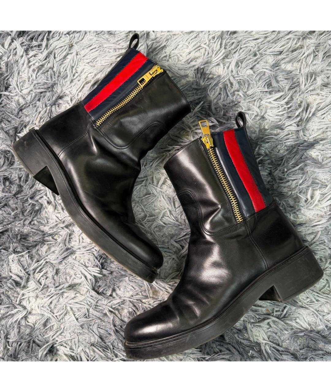 GUCCI Черные кожаные ботинки, фото 9