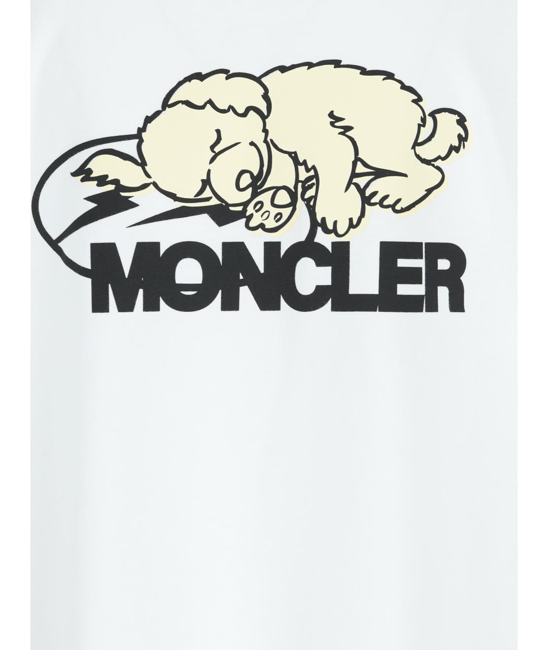 MONCLER Белая хлопковая детская футболка, фото 4