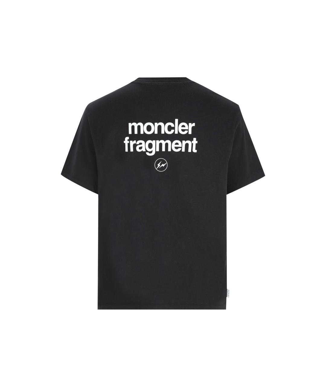 MONCLER Черная хлопковая футболка, фото 2