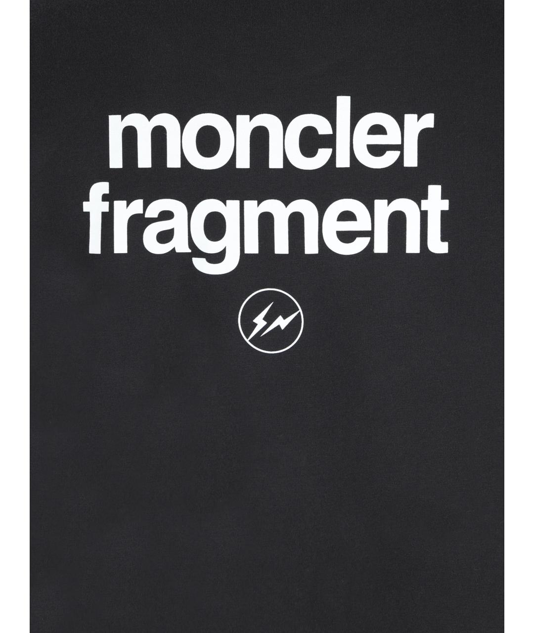 MONCLER Черная хлопковая футболка, фото 3