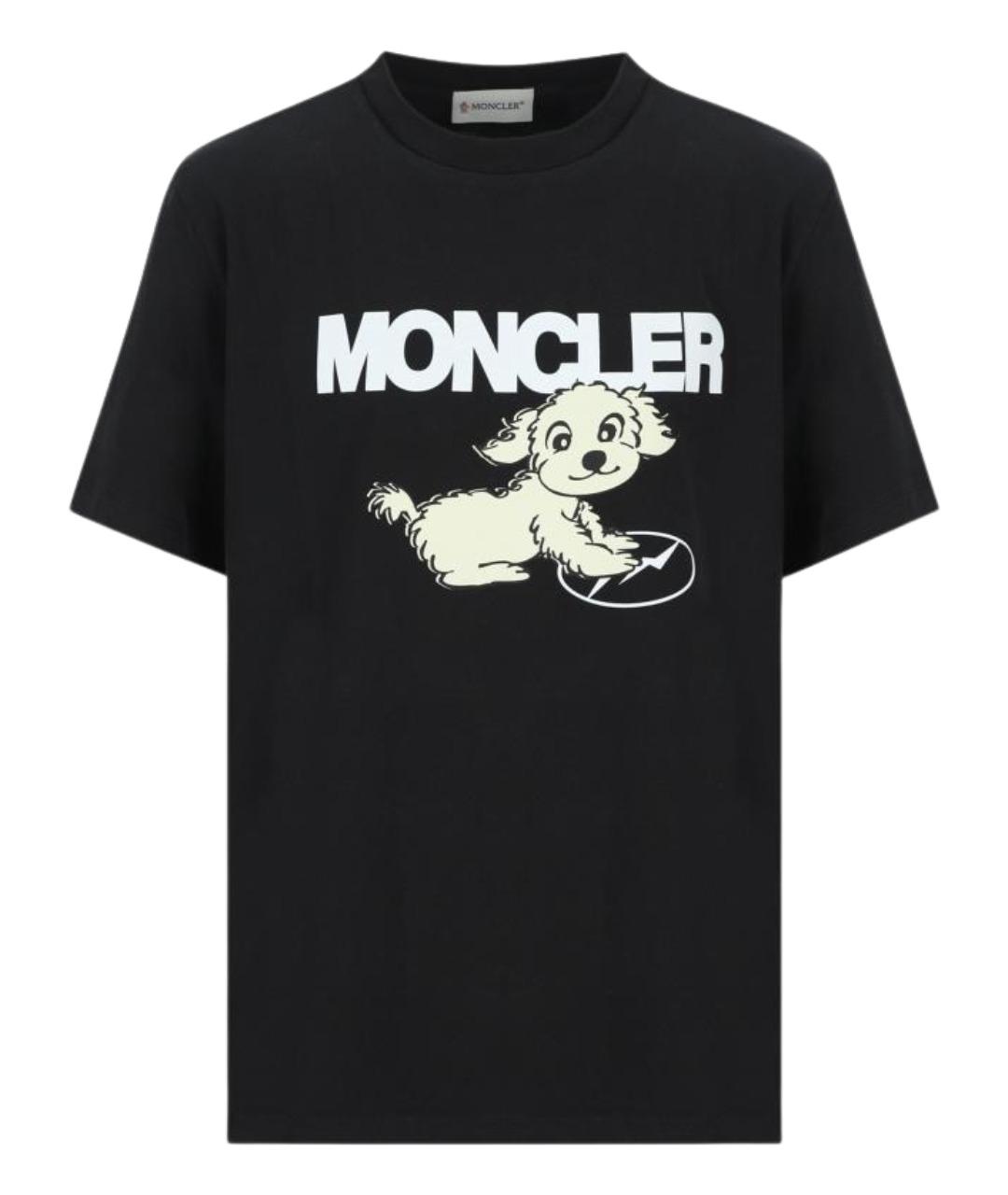MONCLER Черная хлопковая детская футболка, фото 1