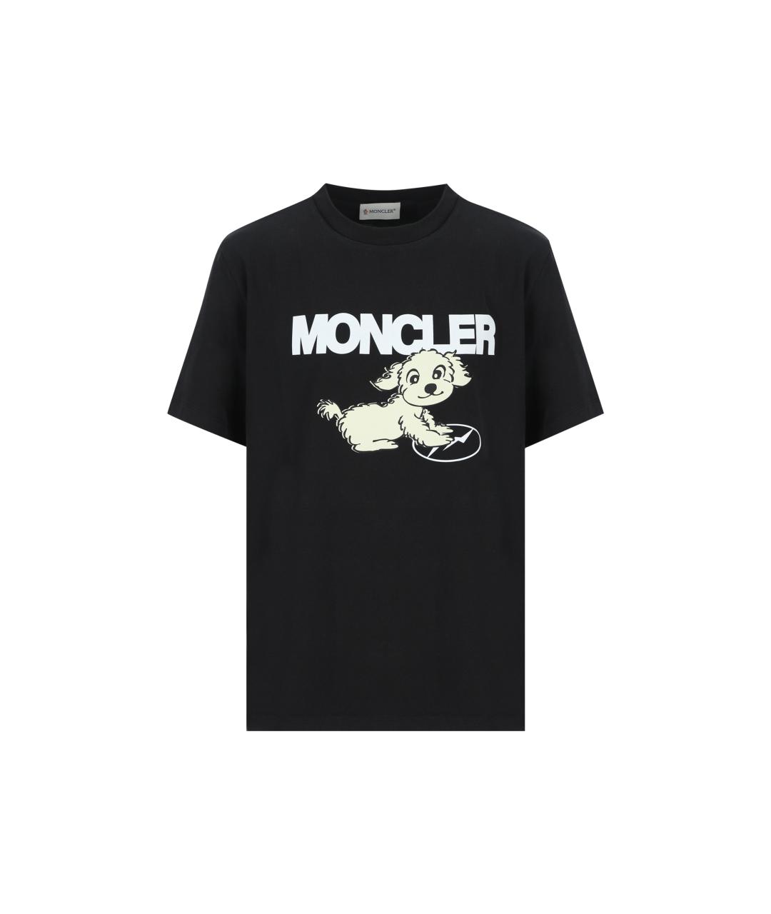 MONCLER Черная хлопковая детская футболка, фото 5