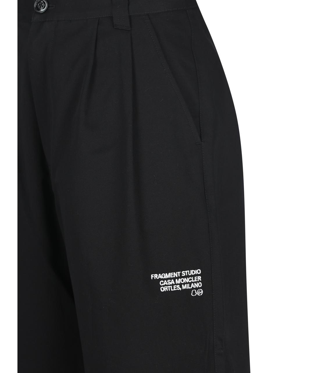 MONCLER Черные хлопковые повседневные брюки, фото 3