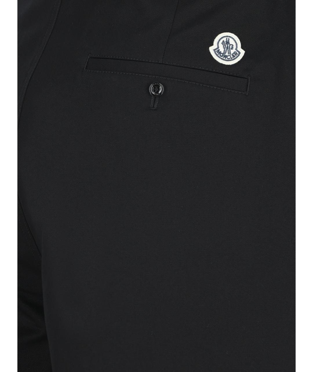 MONCLER Черные хлопковые повседневные брюки, фото 4
