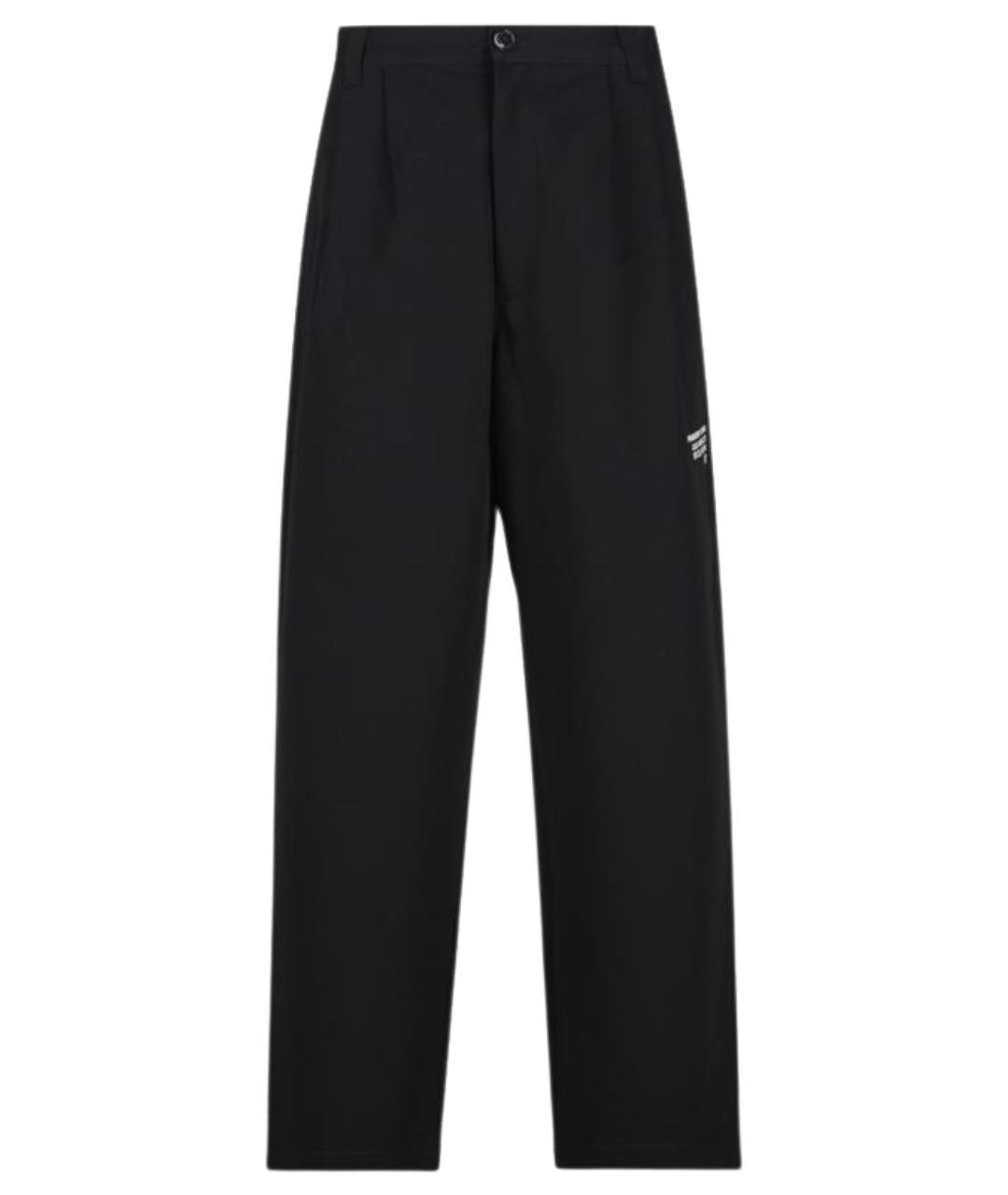 MONCLER Черные хлопковые повседневные брюки, фото 1