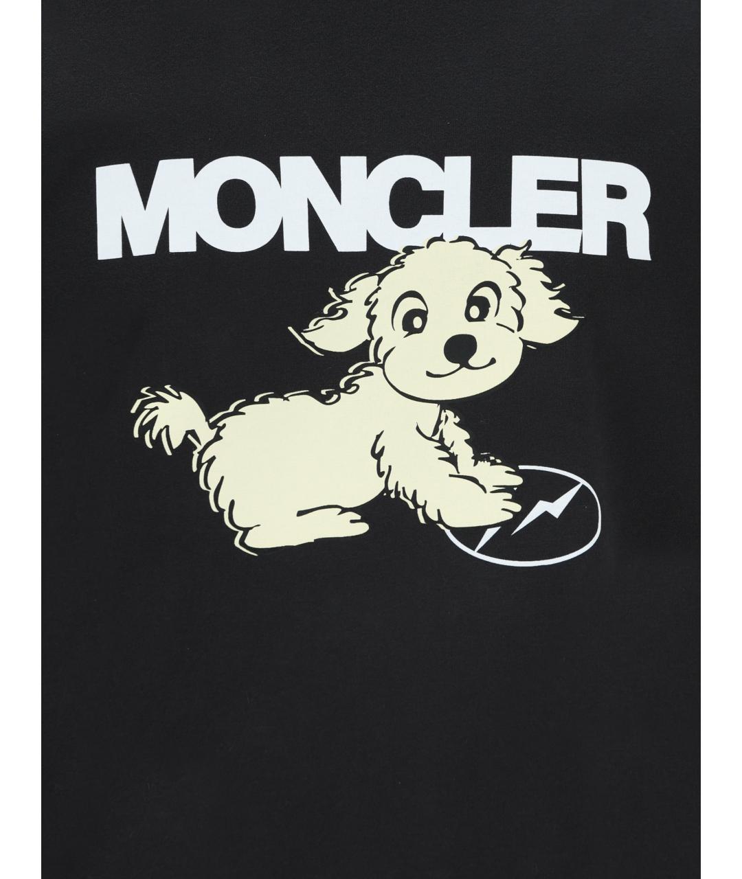 MONCLER Черная хлопковая футболка, фото 3