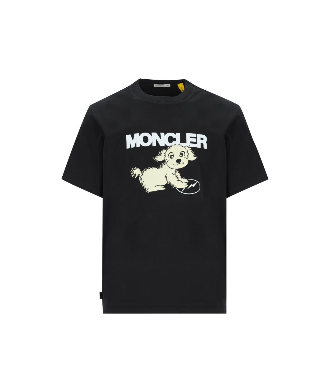 MONCLER Черная хлопковая футболка, фото 5