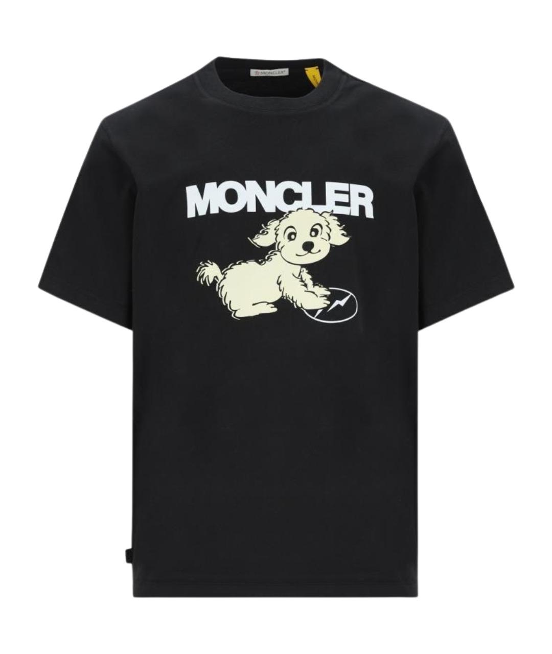 MONCLER Черная хлопковая футболка, фото 1