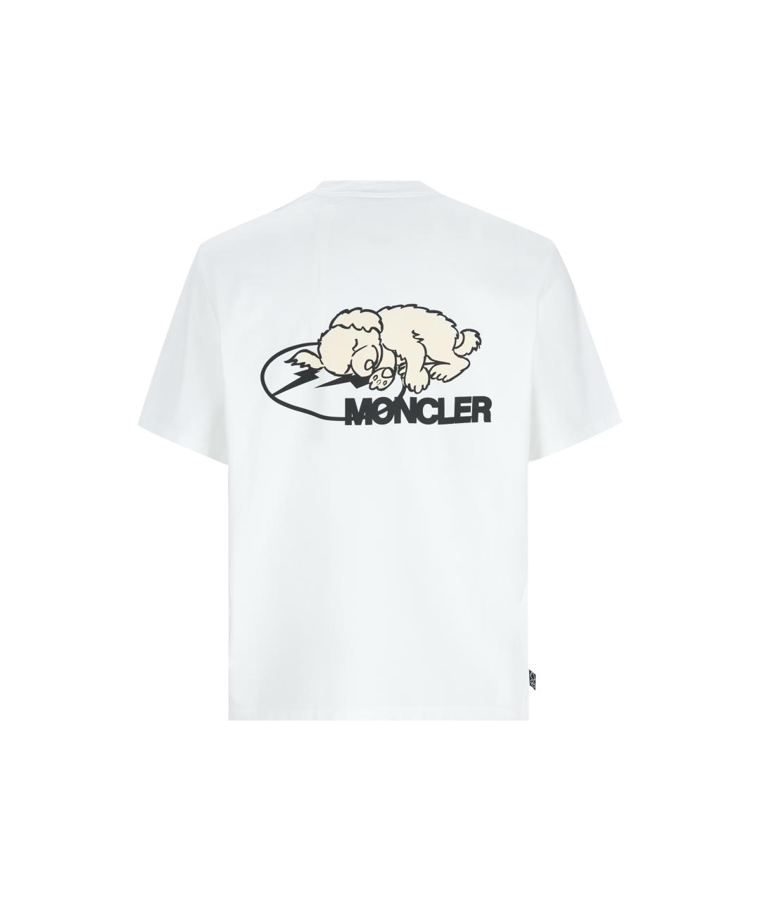 MONCLER Белая хлопковая футболка, фото 2