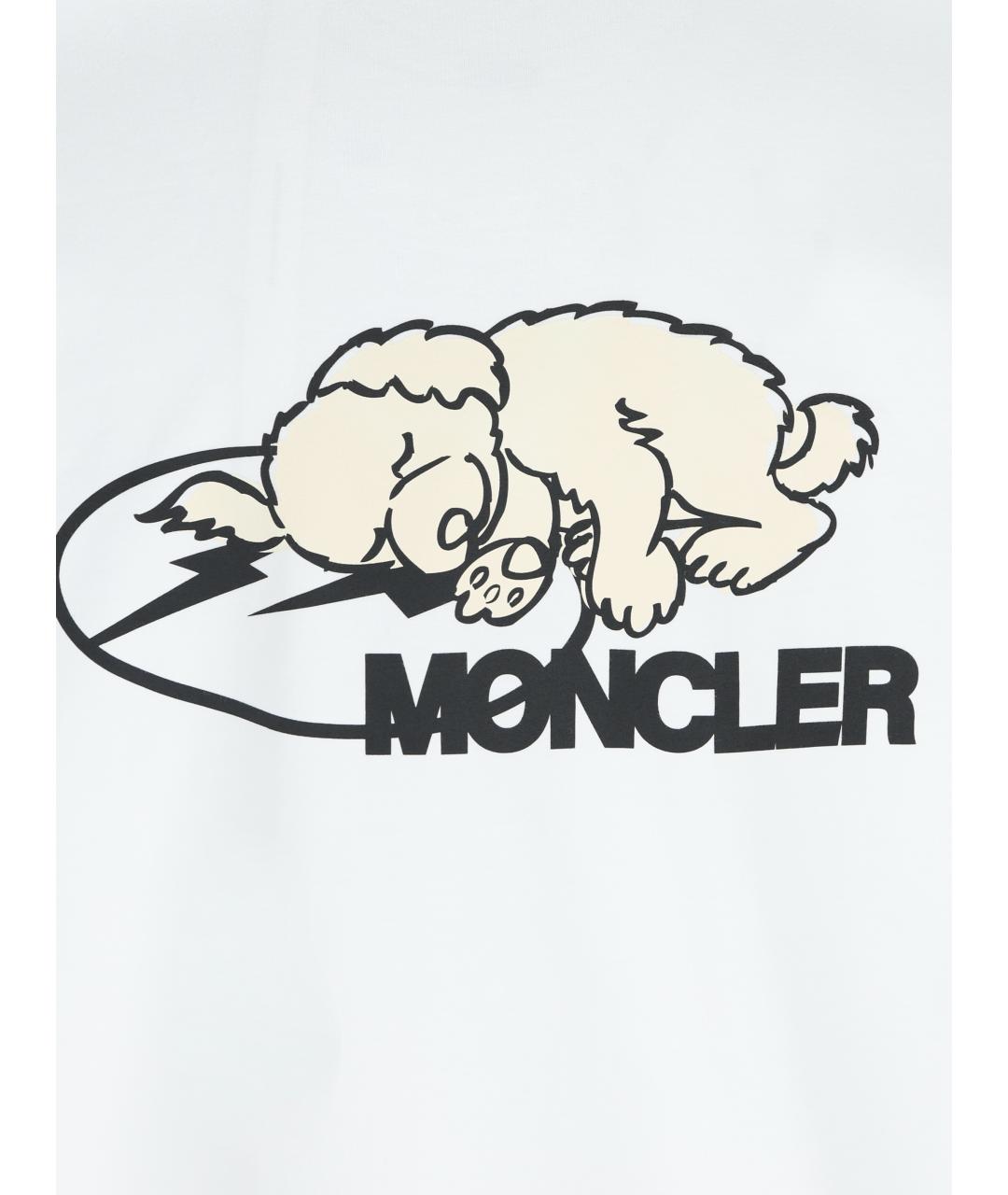 MONCLER Белая хлопковая футболка, фото 3