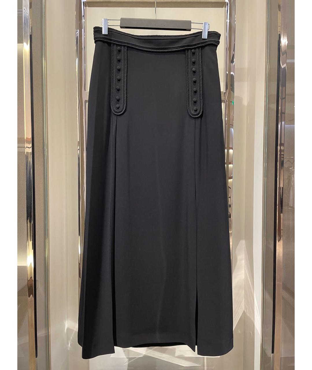 ELIE SAAB Черная вискозная юбка макси, фото 4