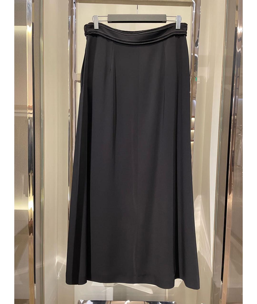 ELIE SAAB Черная вискозная юбка макси, фото 3