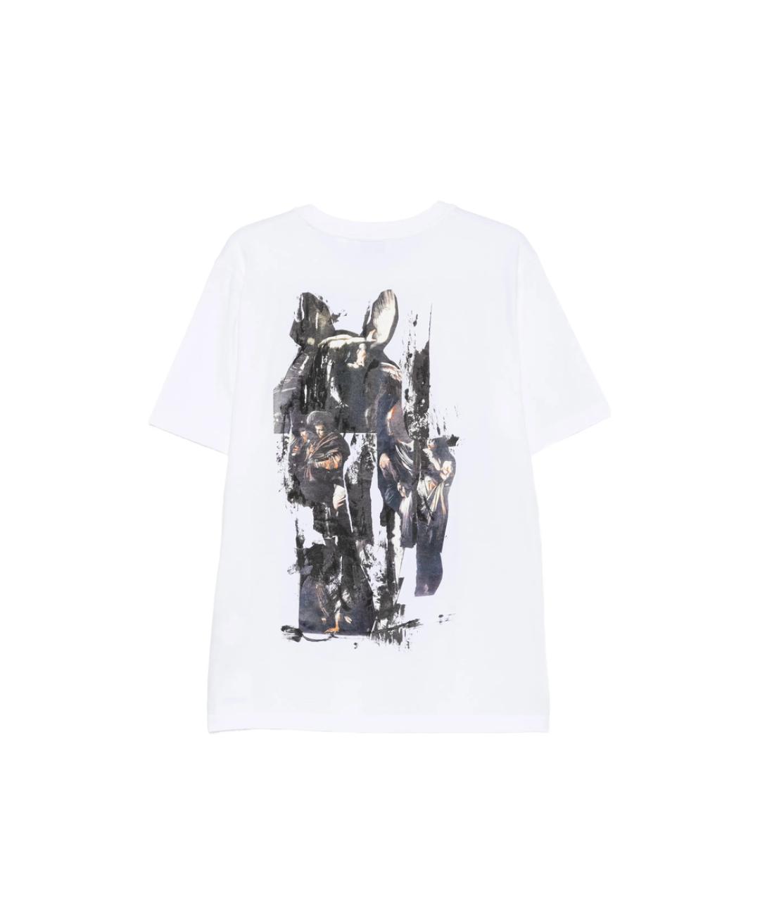 OFF-WHITE Белая хлопковая футболка, фото 2