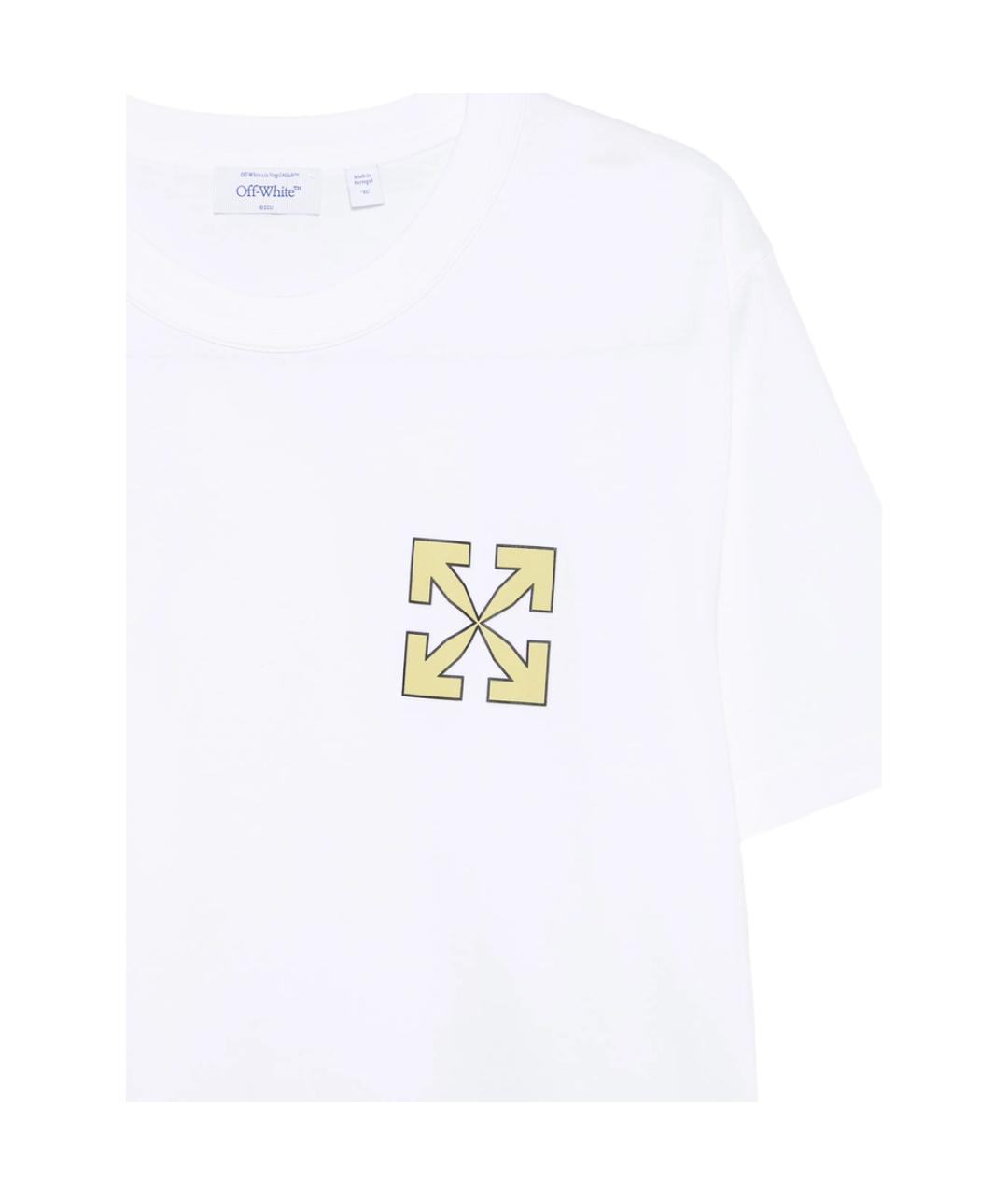 OFF-WHITE Белая хлопковая футболка, фото 3