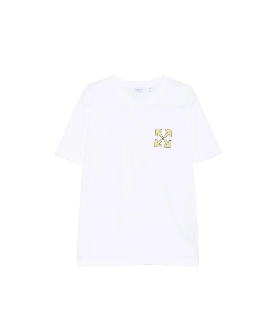 OFF-WHITE Белая хлопковая футболка, фото 4
