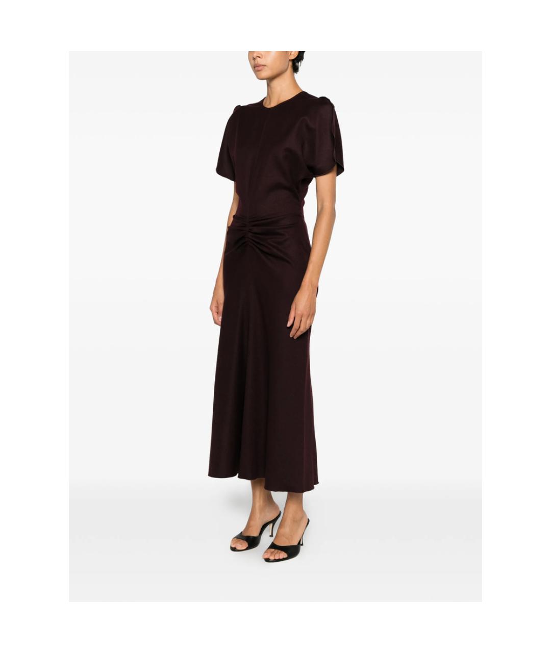 VICTORIA BECKHAM Фиолетовое шерстяное повседневное платье, фото 4