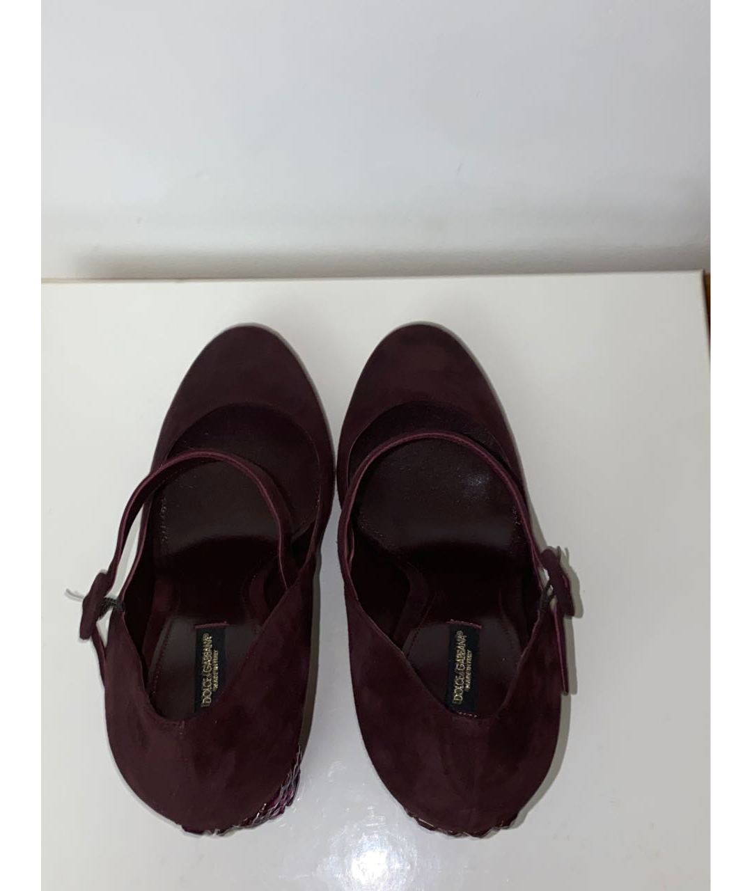 DOLCE&GABBANA Бордовые замшевые туфли, фото 3