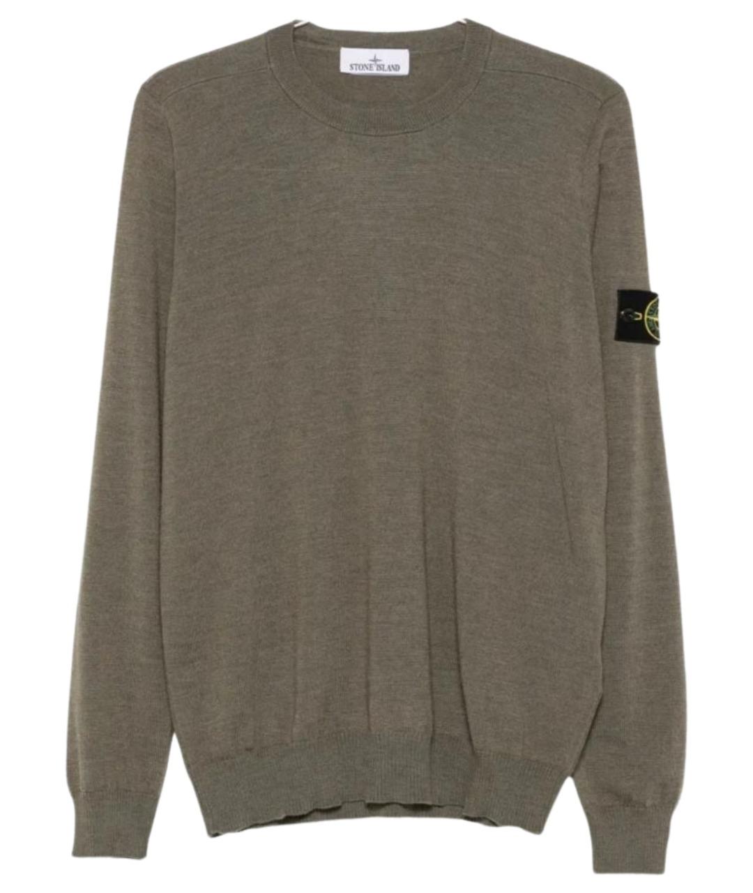 STONE ISLAND Зеленый шерстяной джемпер / свитер, фото 1