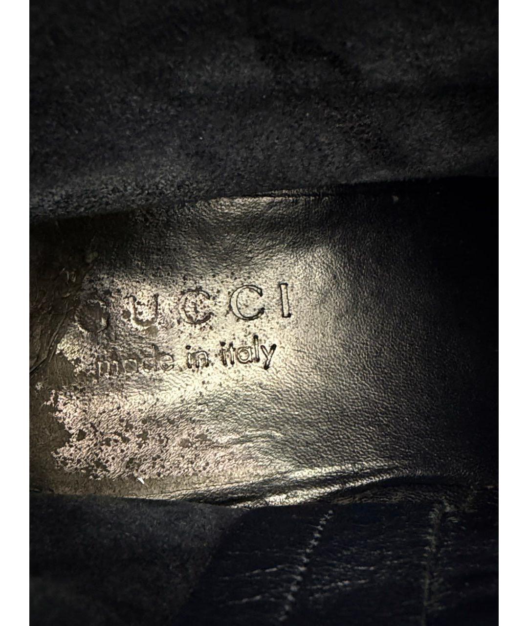 GUCCI Темно-синие замшевые высокие ботинки, фото 6
