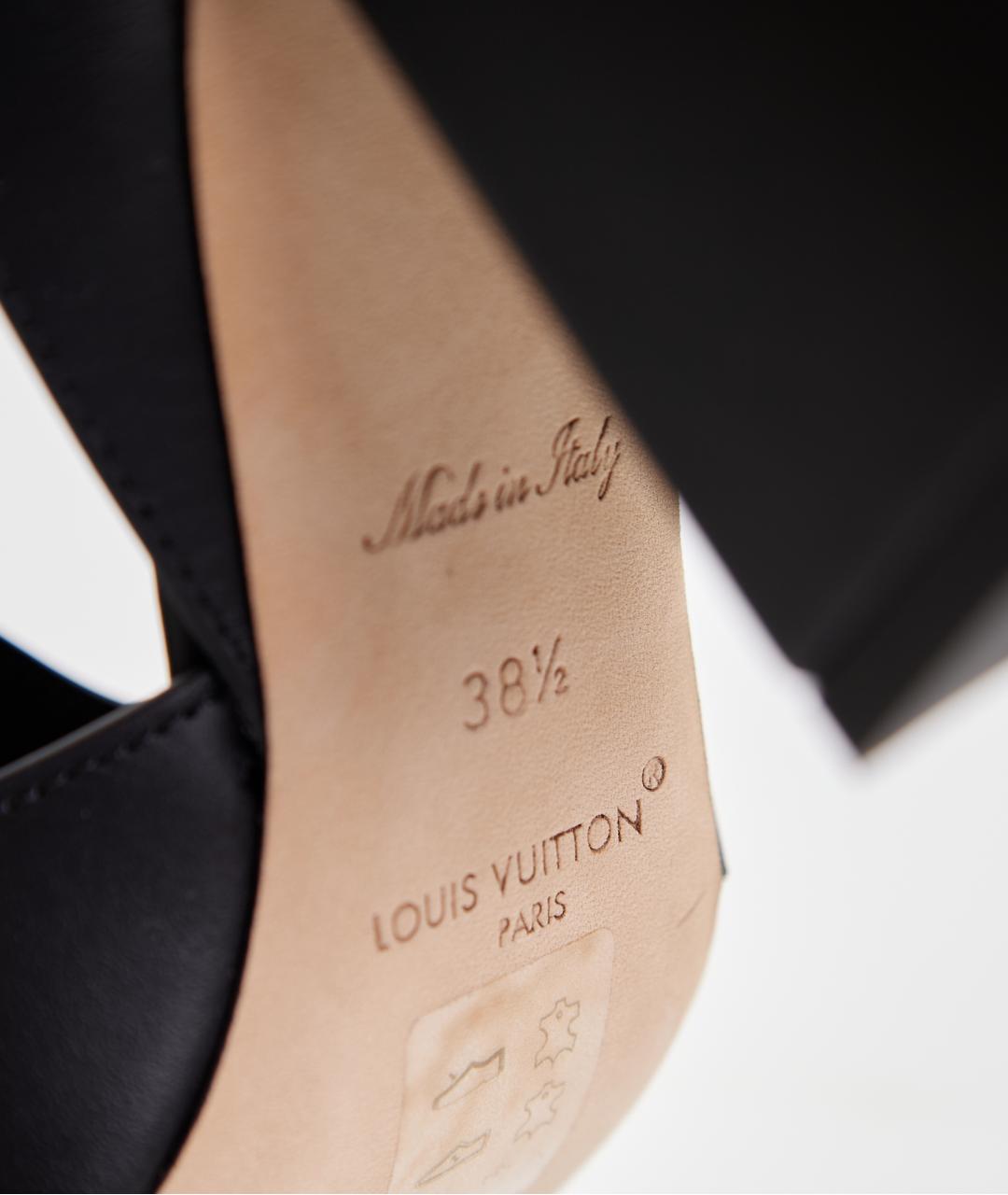 LOUIS VUITTON Черные кожаные босоножки, фото 4