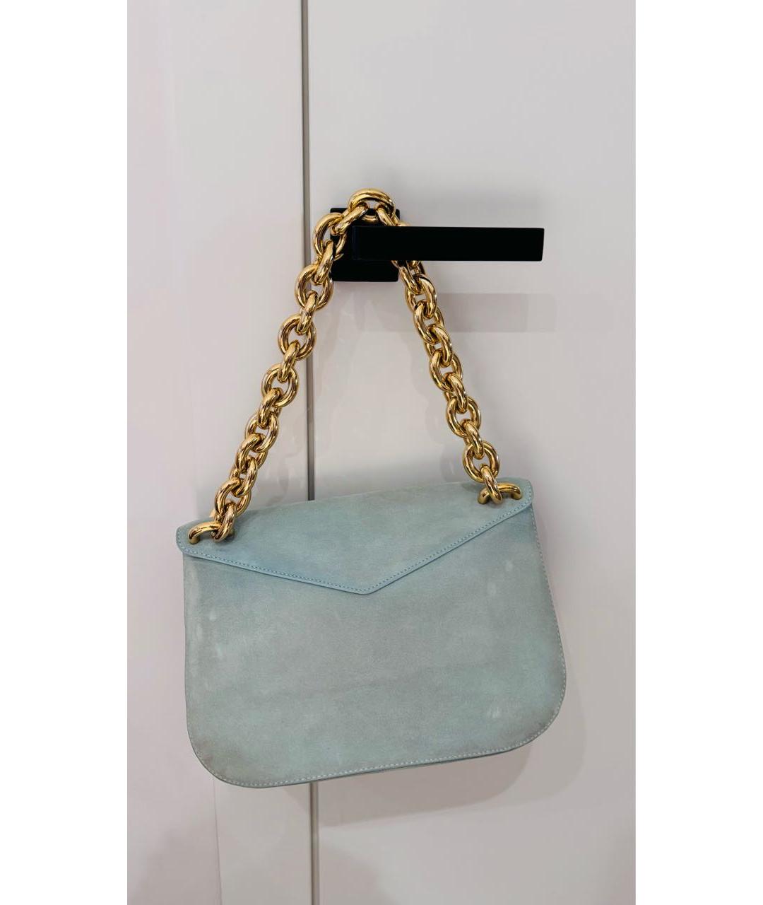 BOTTEGA VENETA Бирюзовая замшевая сумка через плечо, фото 2