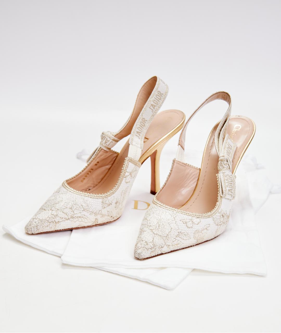 CHRISTIAN DIOR Белые текстильные туфли, фото 5
