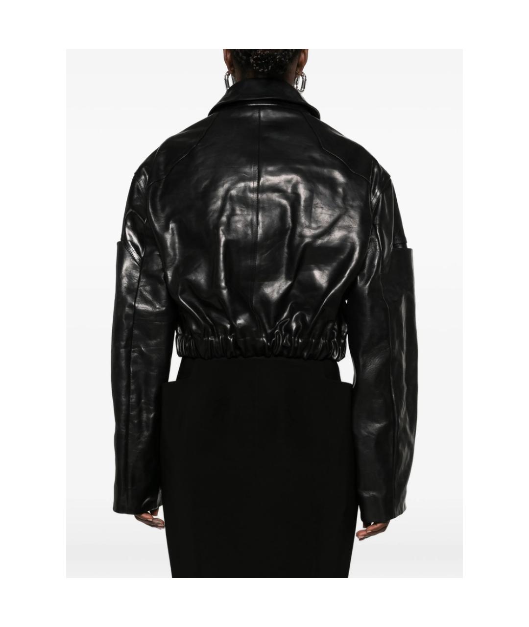 RICK OWENS Черная кожаная куртка, фото 3