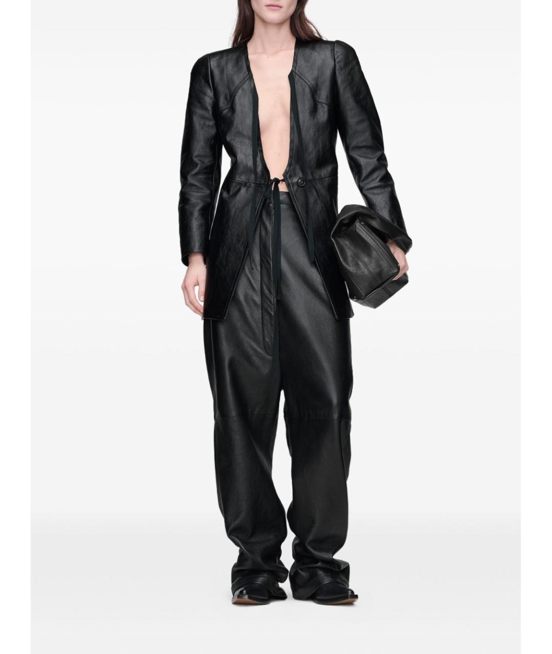 MAISON MARGIELA Черная кожаная сумка тоут, фото 4