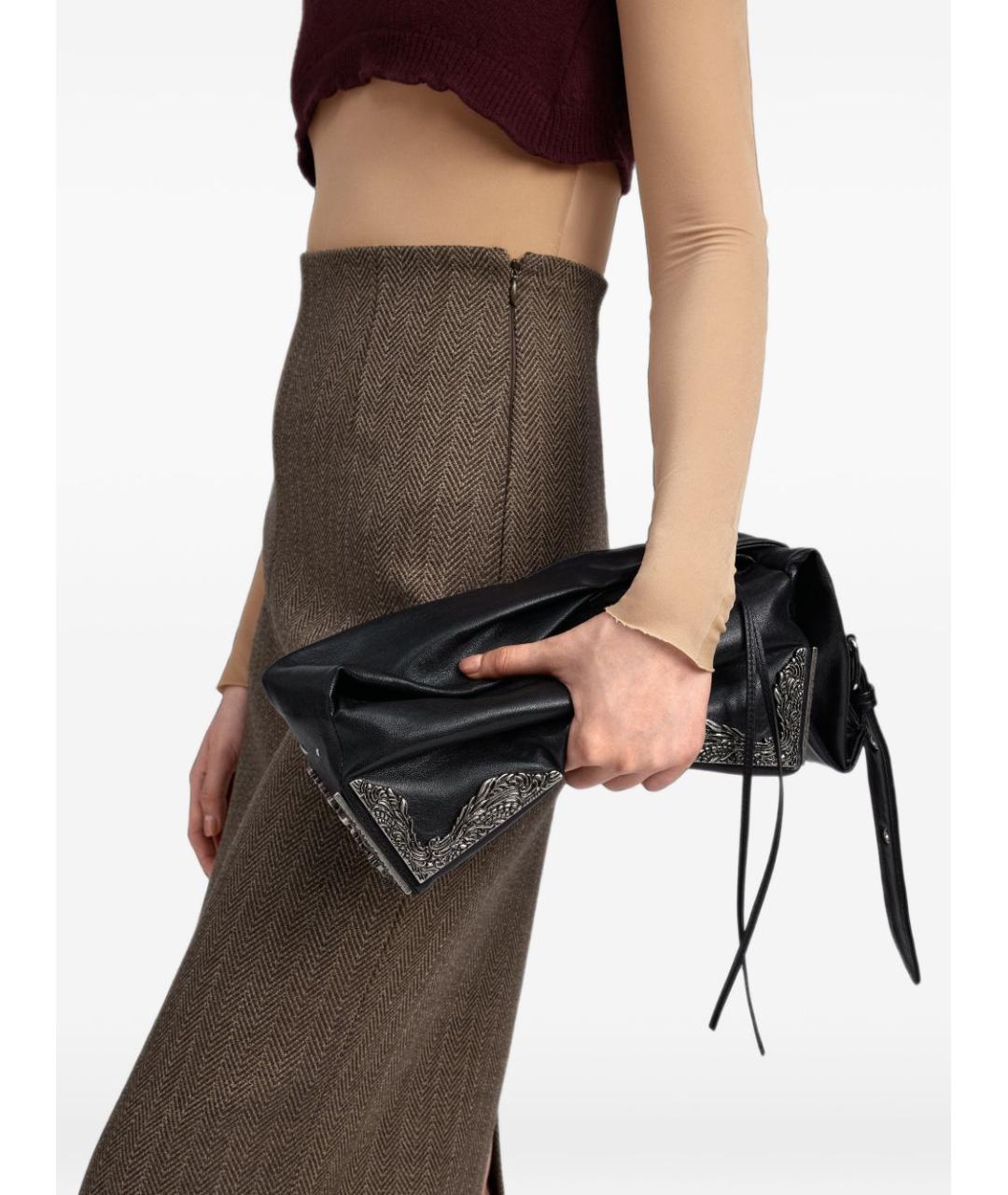 MAISON MARGIELA Черная кожаная сумка тоут, фото 4