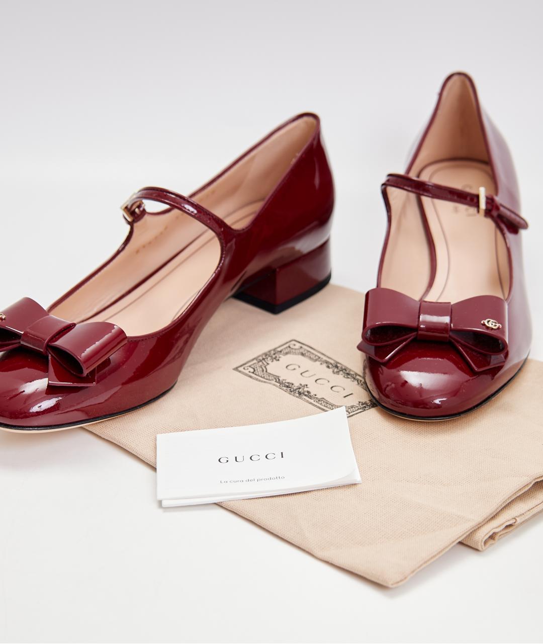 GUCCI Красные балетки из лакированной кожи, фото 6