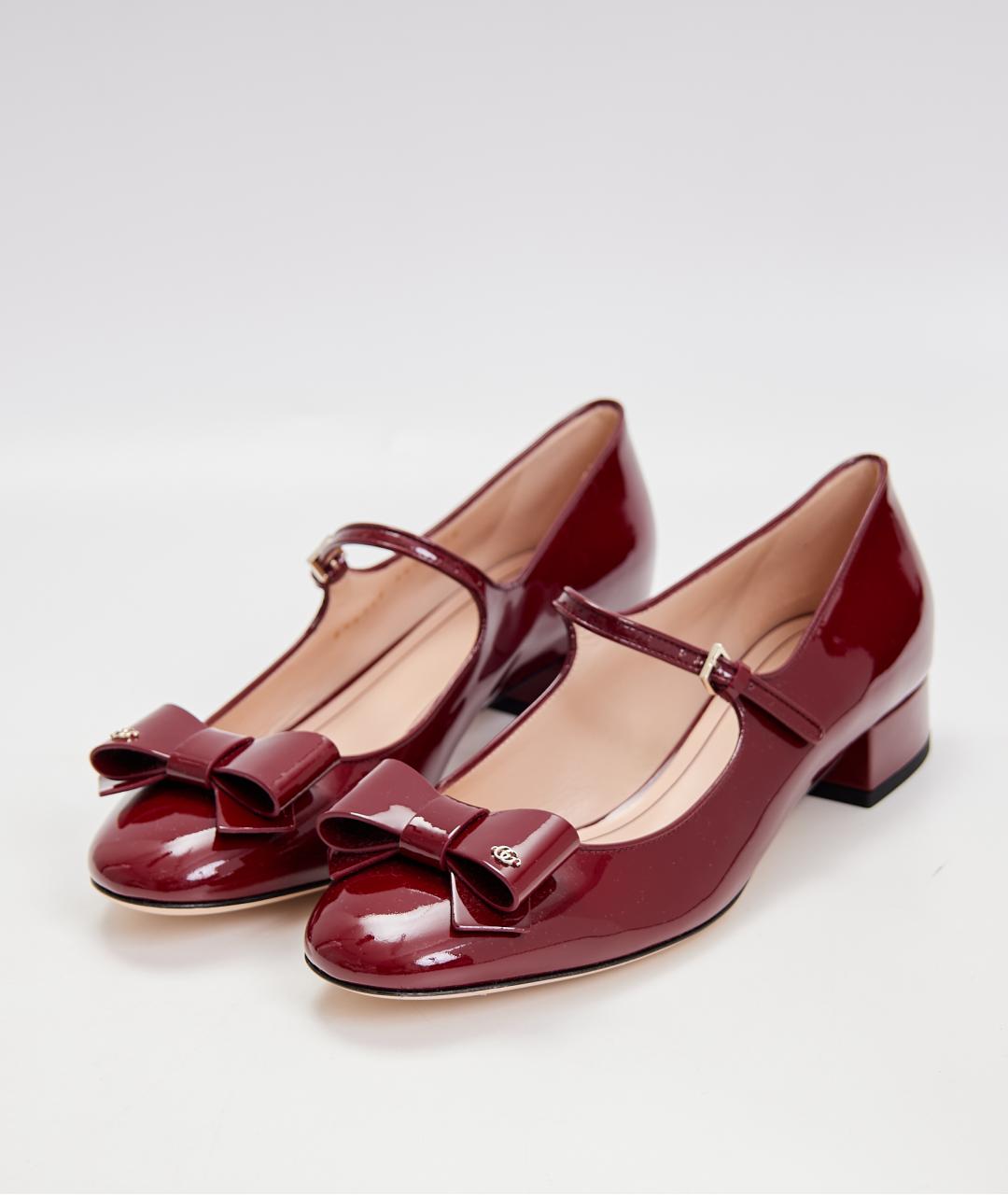 GUCCI Красные балетки из лакированной кожи, фото 2