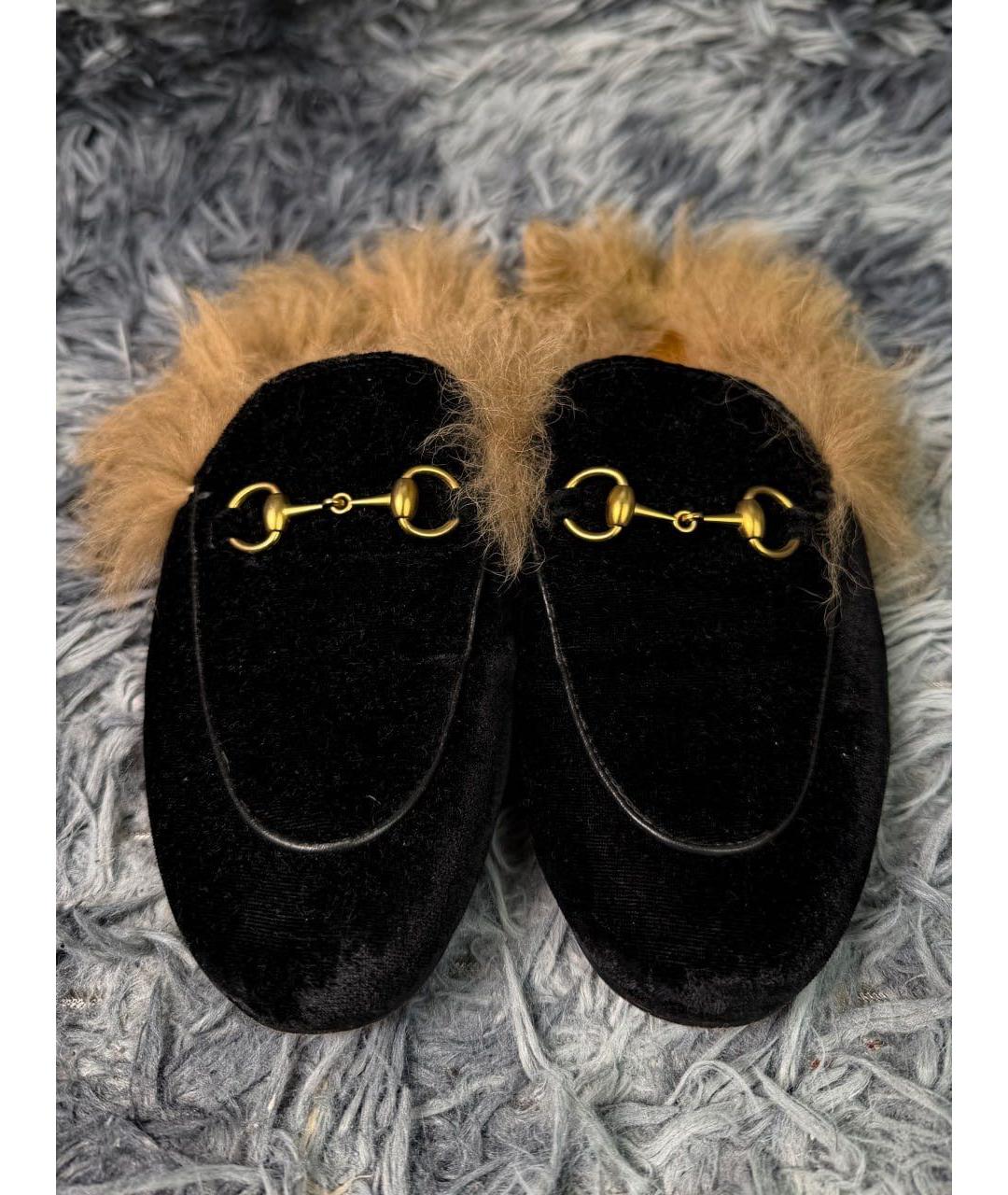 GUCCI Черные замшевые мюли, фото 3