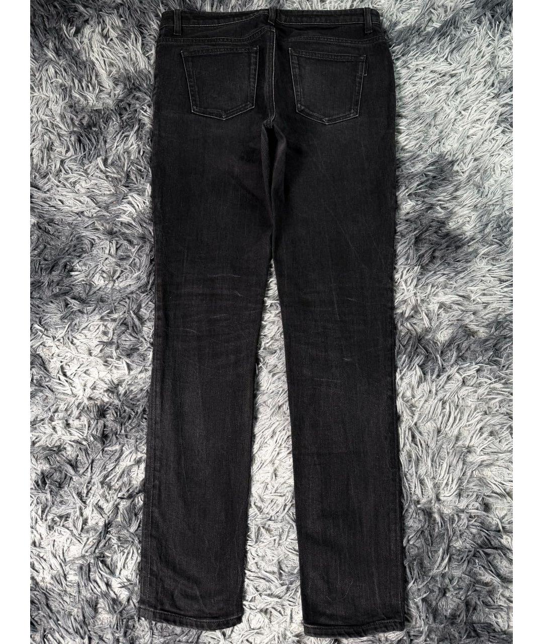 SAINT LAURENT Черные хлопковые джинсы скинни, фото 2
