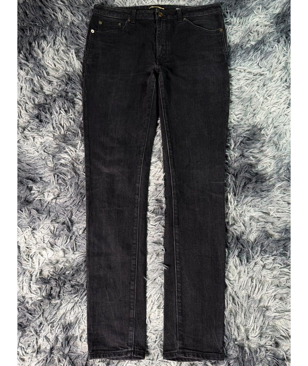 SAINT LAURENT Черные хлопковые джинсы скинни, фото 9