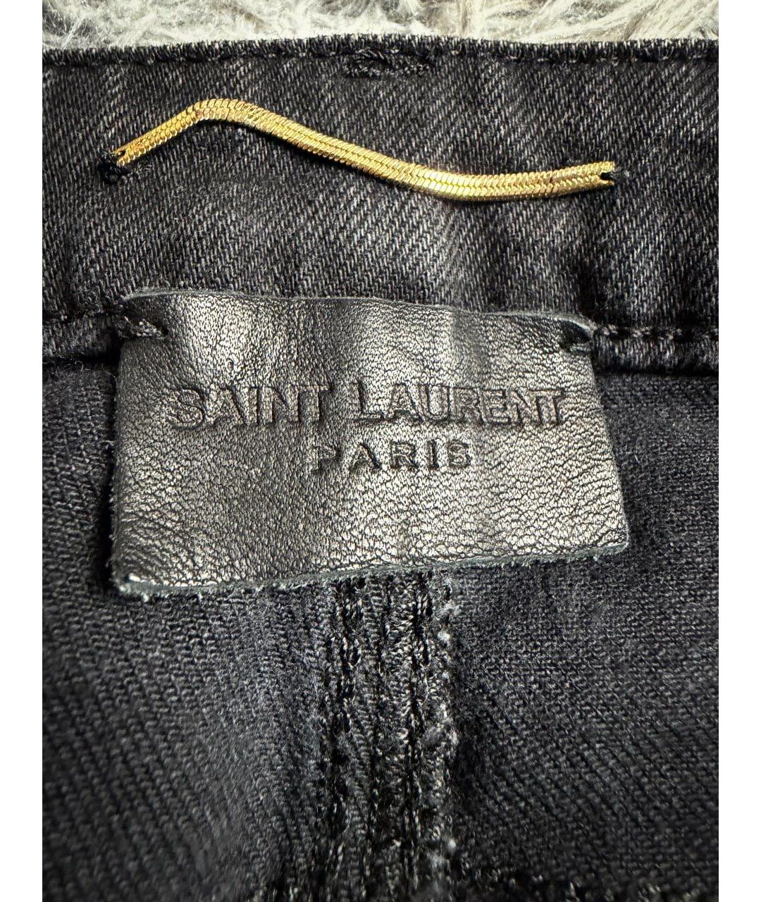 SAINT LAURENT Черные хлопковые джинсы скинни, фото 7