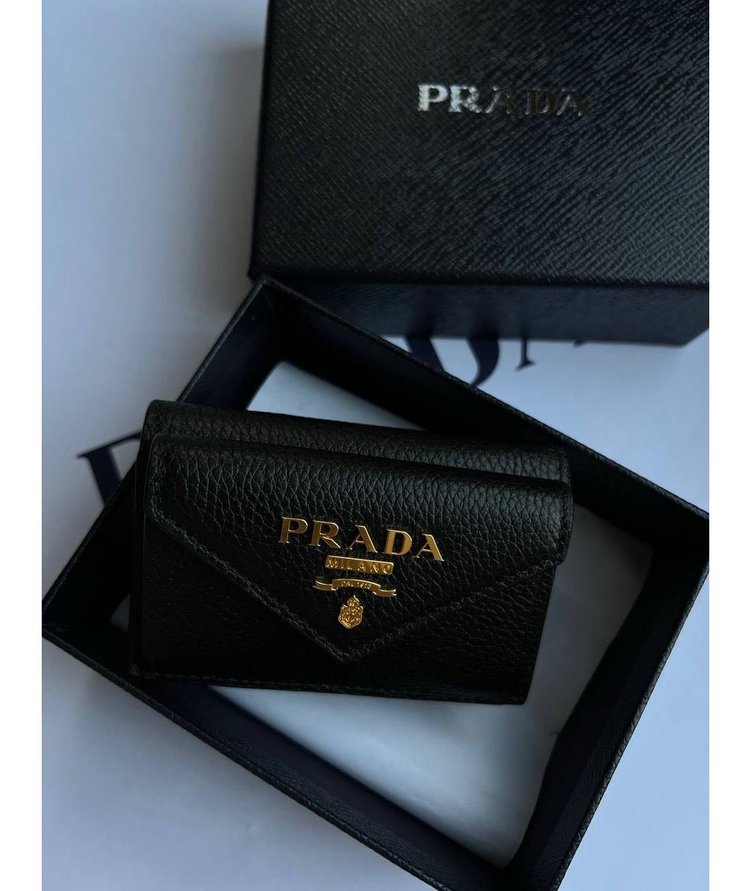 PRADA Черный кожаный кошелек, фото 2