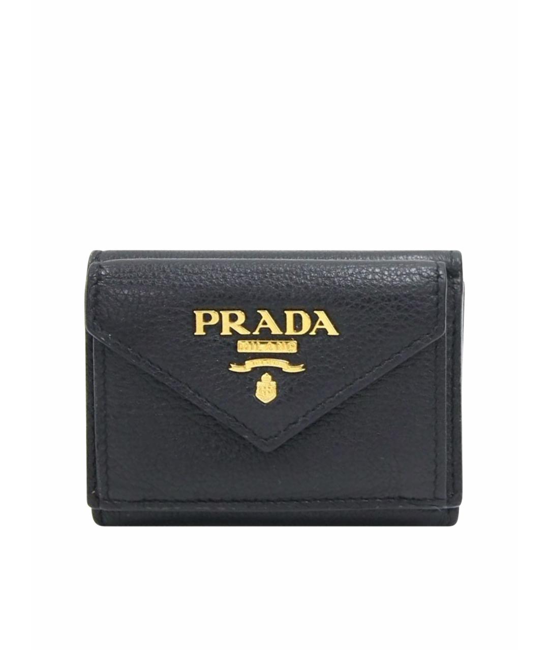 PRADA Черный кожаный кошелек, фото 1