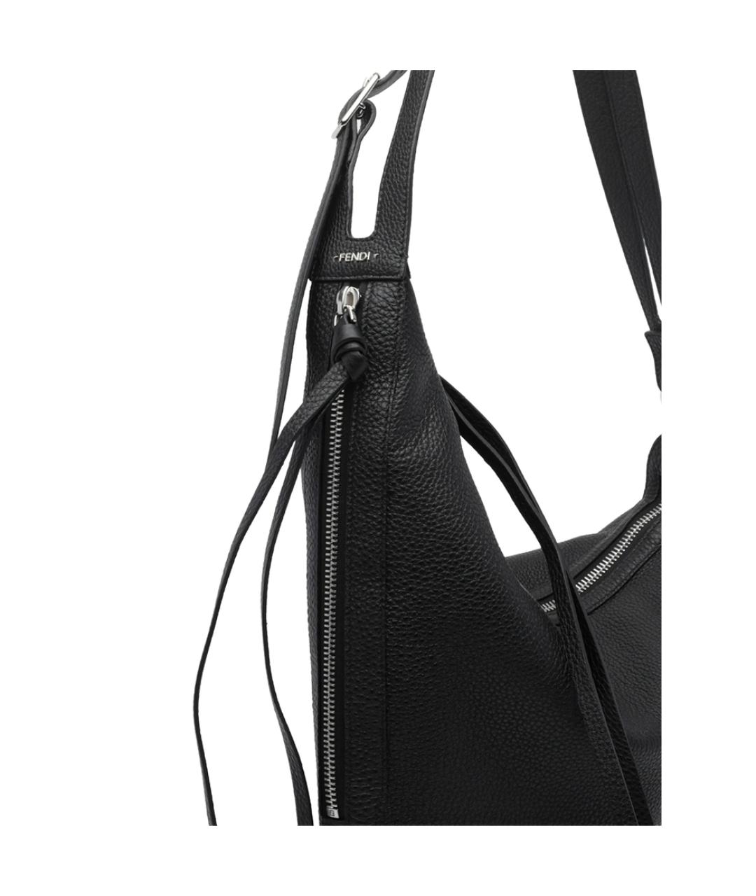 FENDI Черная кожаная сумка на плечо, фото 4