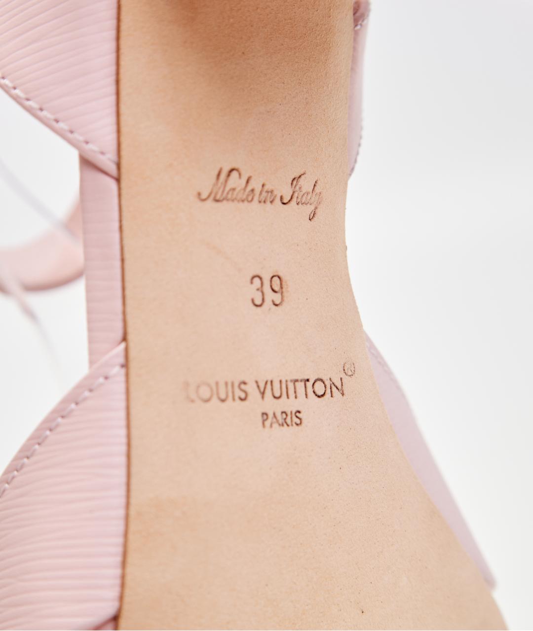 LOUIS VUITTON Розовые кожаные босоножки, фото 5