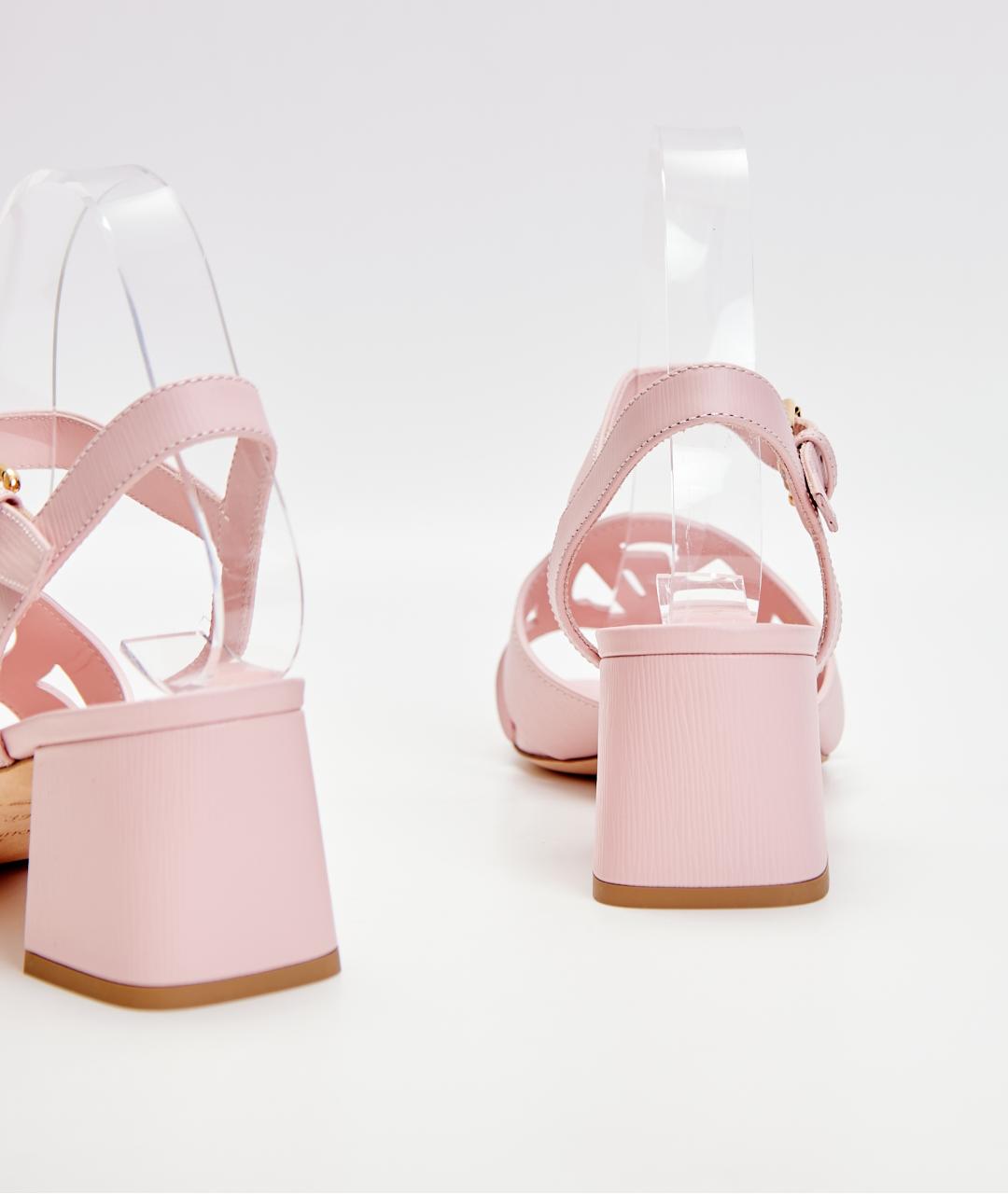 LOUIS VUITTON Розовые кожаные босоножки, фото 3