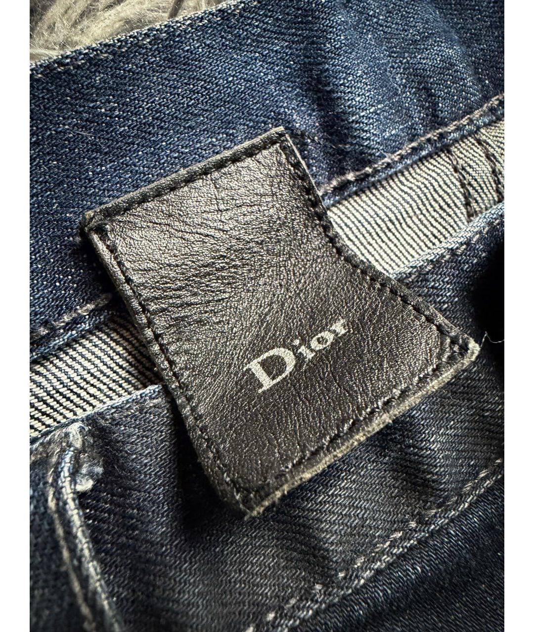 CHRISTIAN DIOR Синие хлопковые прямые джинсы, фото 6