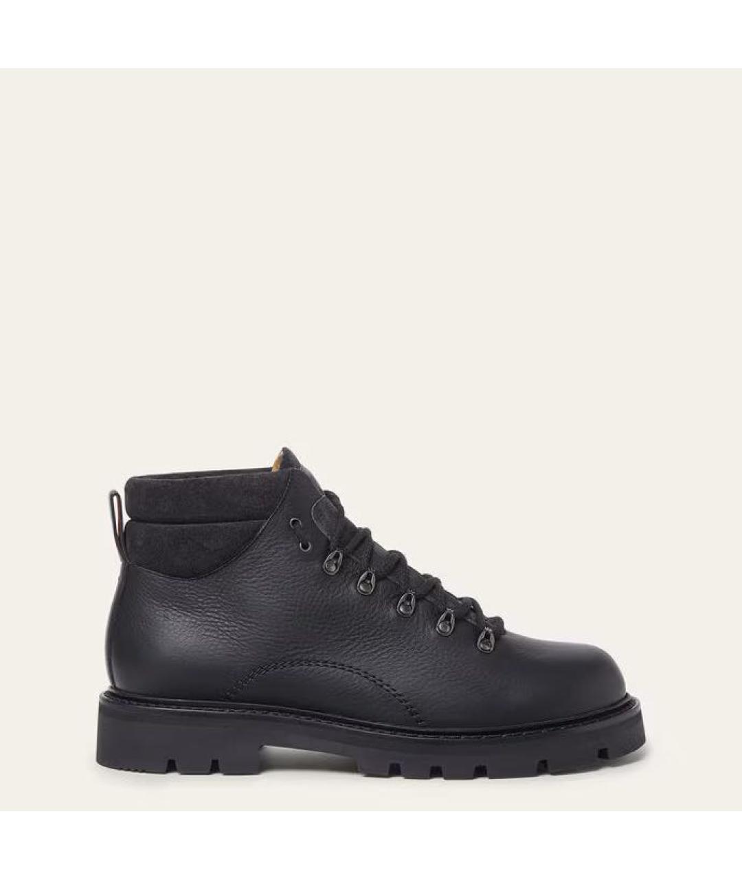 LORO PIANA Черные кожаные высокие ботинки, фото 7