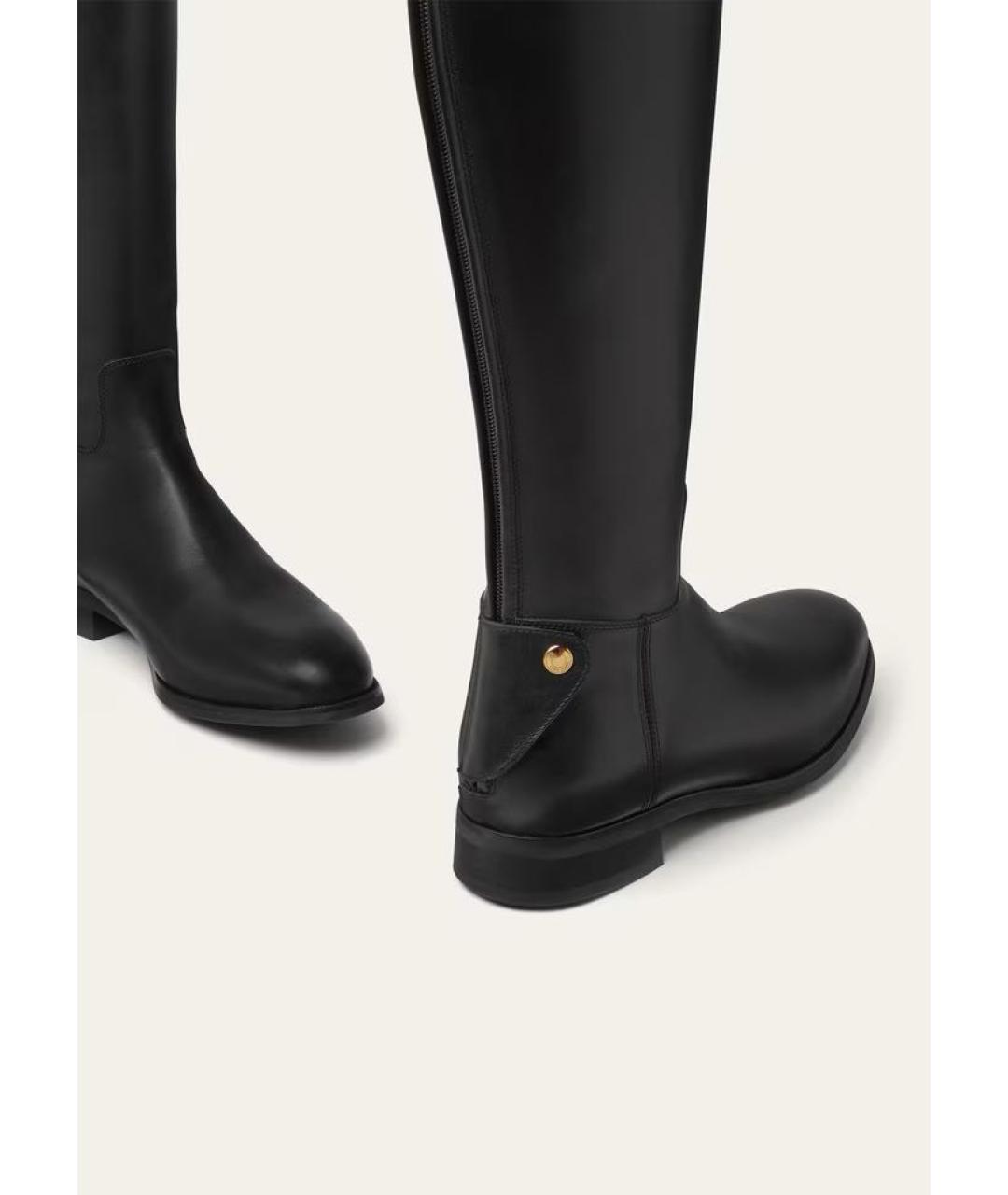 LORO PIANA Черные кожаные высокие ботинки, фото 6