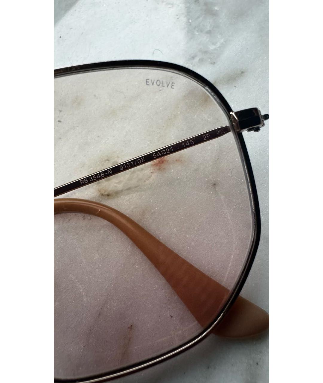 RAY BAN Розовые металлические солнцезащитные очки, фото 3