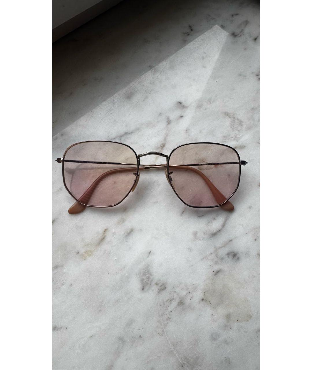 RAY BAN Розовые металлические солнцезащитные очки, фото 7