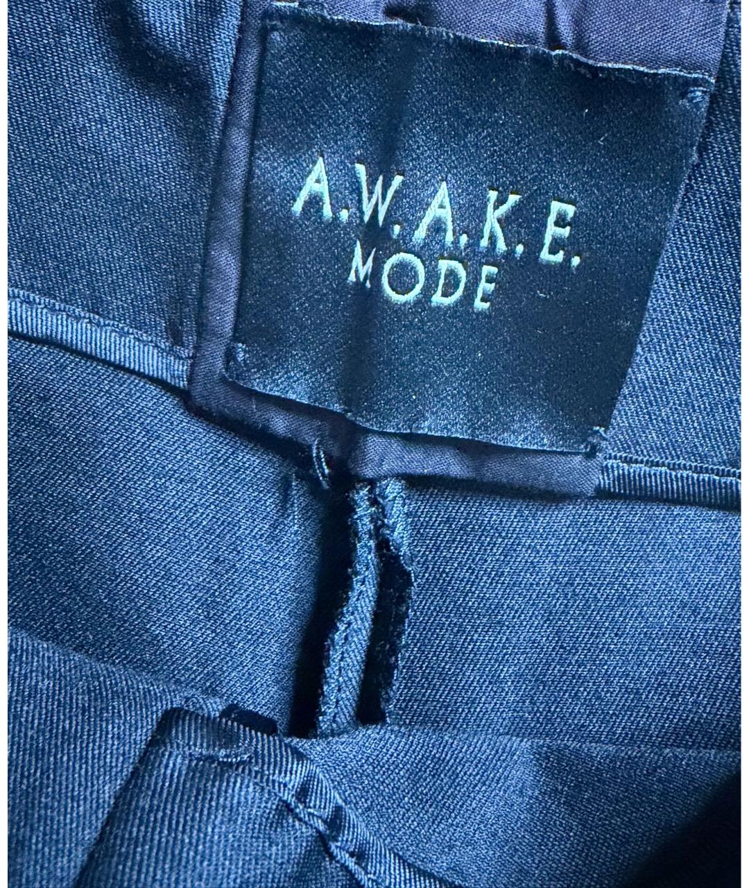 A.W.A.K.E. MODE Черные шерстяные брюки широкие, фото 5